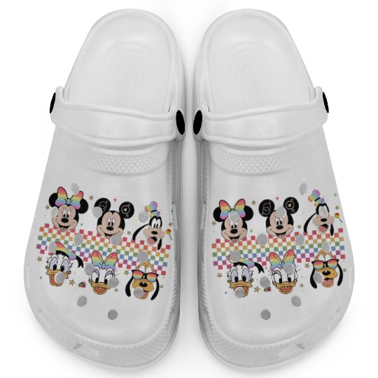 Discover Mickey and Friends Checkered LGBT Disney Pride Clogs, WDW Disneyland Gay Days