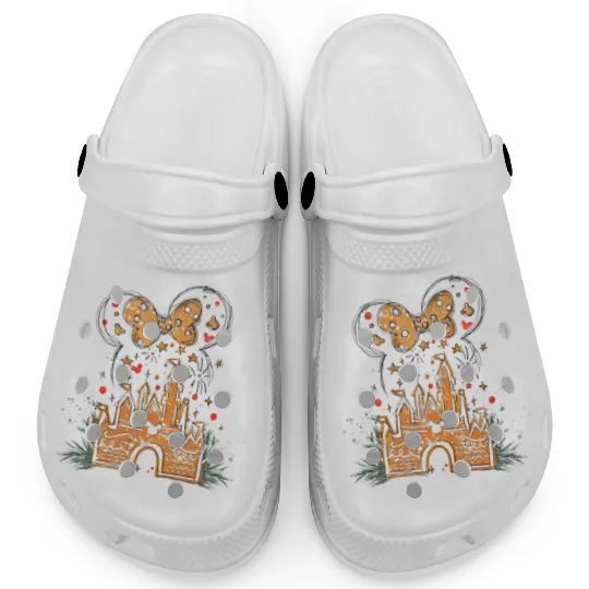 Disney Castle Gingerbread Minnie Mouse Christmas Clogs, Mickeys Very Merry Christmas Clogs