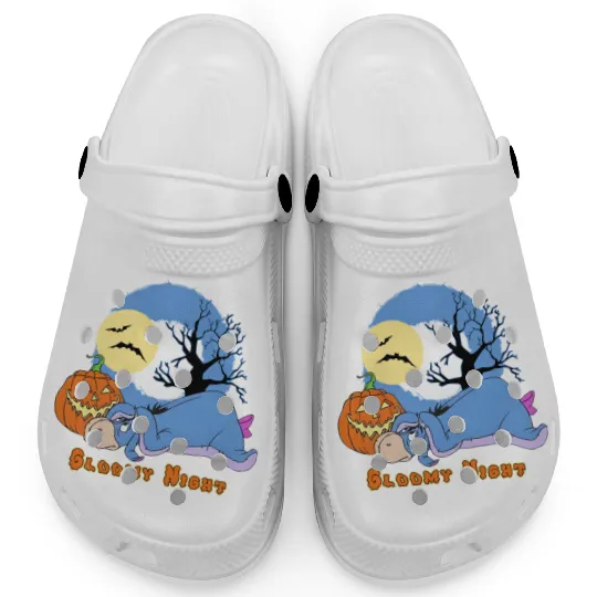 Bloomy Night Eeyore Halloween Clogs, Disney Eeyore Winnie The Pooh Halloween Clogs