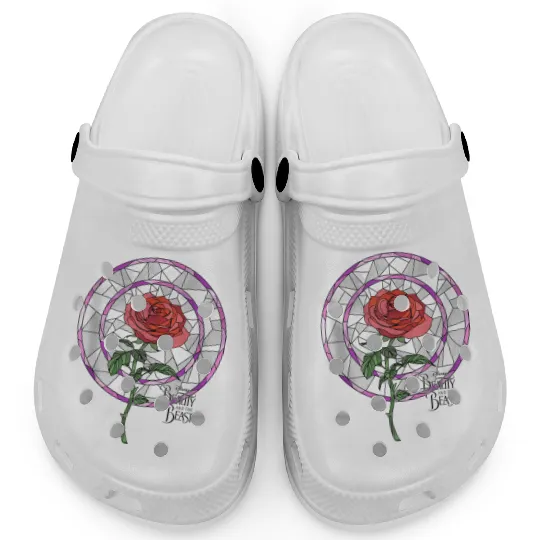 Disneyss Beauty And The Beast Stained Glass Rose Clogs