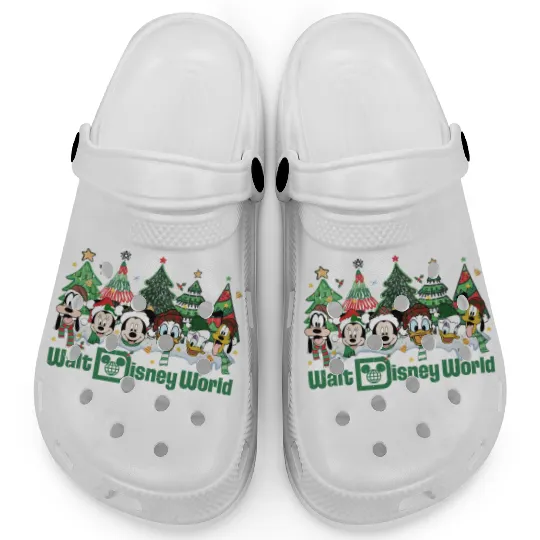 Walt Disneyworld Clogs, Disney Christmas Clogs, Disneyworld Xmas Clogs, Magic Kingdom Holiday Clogs