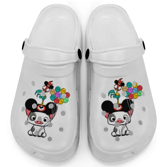 Retro 90s Disney Moana Pua And Hei Hei Vacay Mode Mickey Balloon Clogs