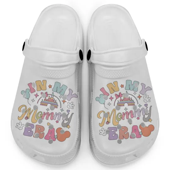 Vintage In My Mommy Era  Clogs, Disney Mom Clogs, Disney Colorful Vacay Clogs, Magic Kingdom Clogs, Disneyland Trip Clogs