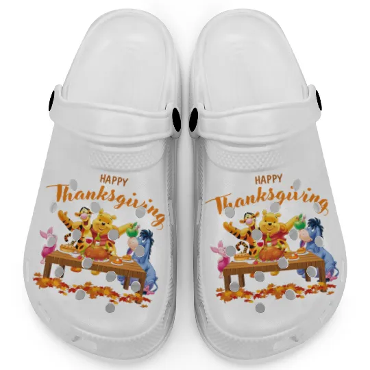 Happy Thanksgiving Clogs, Disney Pooh The Winnie, Eeyore Clogs