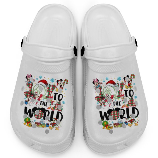 Joy to the world Disney Christmas Clogs, Epcot world tour Christmas Clogs