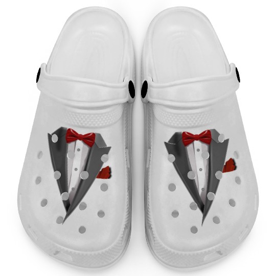 Tuxedo Tie Designs Tux red Clogs
