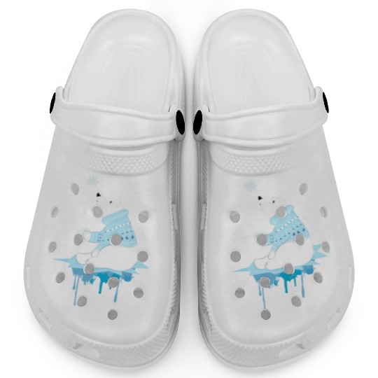 Polar bear with snowflakes Clogs