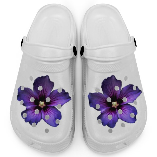 blue hibiscus Clogs