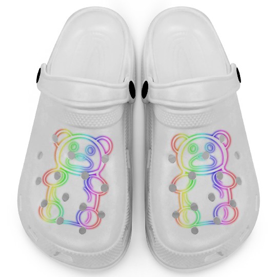 Neon Rainbow Gummy Bear Clogs