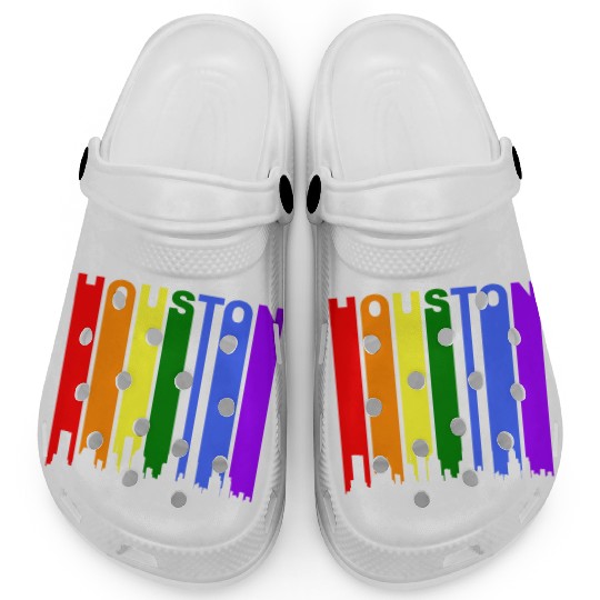 Houston Texas Rainbow Skyline LGBT Gay Pride Clogs
