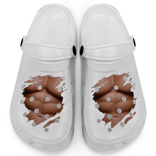 Ripped Clogs Chest Six Pack Abs Muscles