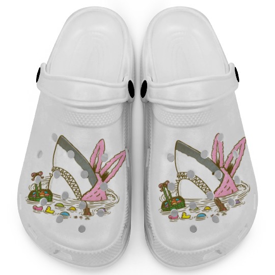 The Easter Shark, Funny Easter,Cute Bunny In Shark Clogs