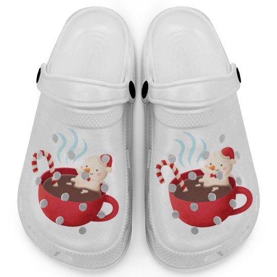 Cute Snowman in Hot Cocoa Clogs