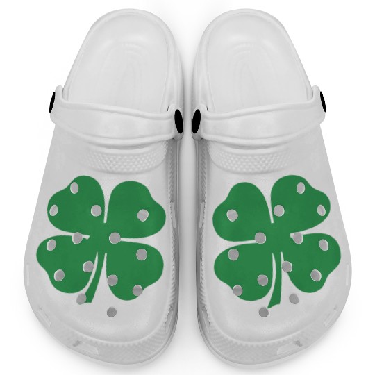 Green 4 Leaf Clover Solid Clogs