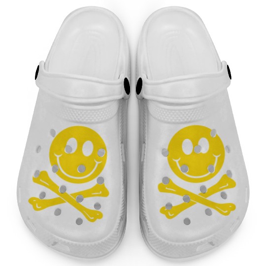 Smiley Pirate Skull and Crossbones Clogs
