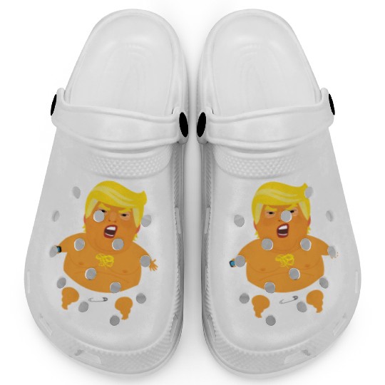 Crying Nappy-clad Orange Baby Trump Clogs