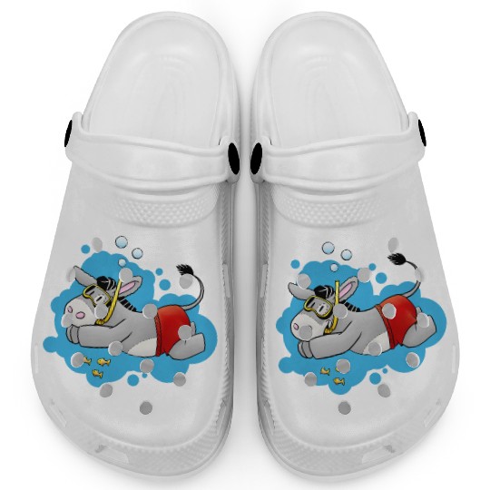 Fluffy donkey swimming Clogs