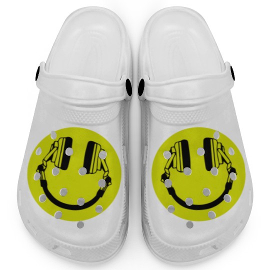 Headphone Smiley Acid House Cans MUSIC RAVE WEED D Clogs