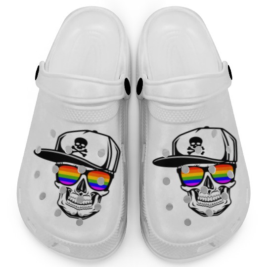 Gay Skull LGBT Old School Gay Pride Sunglasses Clogs