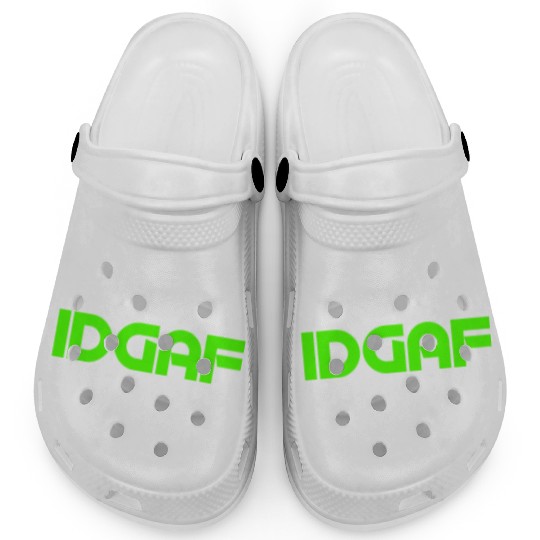 IDGAF (LIME GREEN PRINT) Clogs