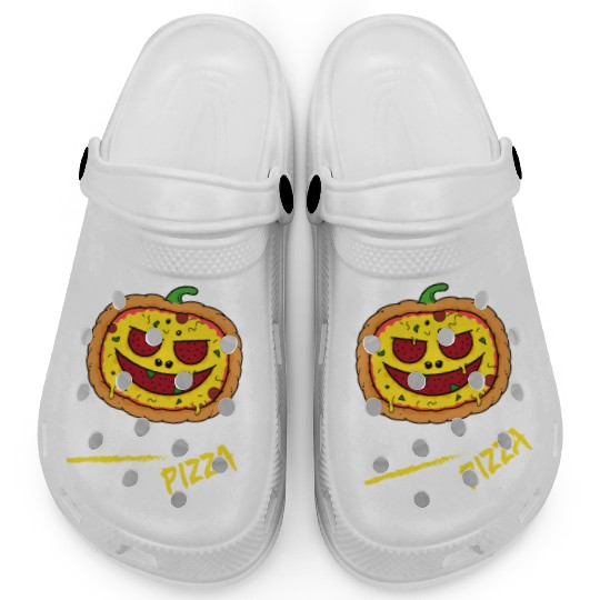 Trick or Treat Pizza Face - Halloween Pizza Party Clogs