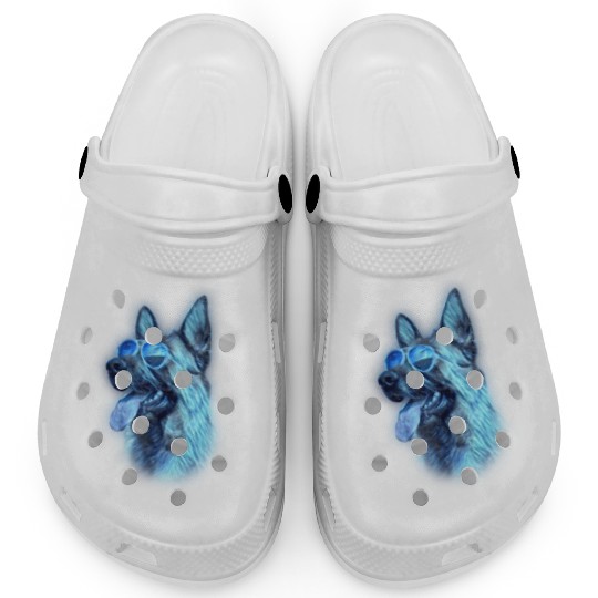 German Shepherd Colorful Neon Dog Sunglasses Clogs