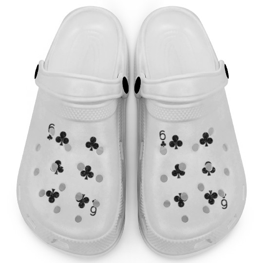 six of clubs playing card Clogs