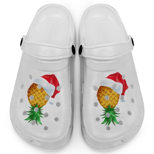 Santa Hat Swinger Upside Down Pineapple Clogs
