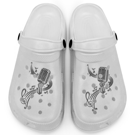 Retro Microphone with music nout Clogs