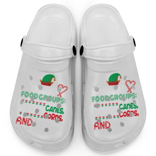 four main food groups candy candy funny elf saying Clogs