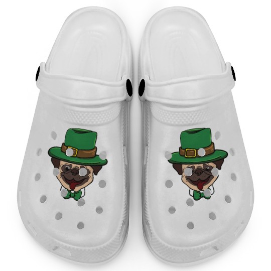 Pug Dog Pug Tricks Day St Patricks Day Gift Clogs