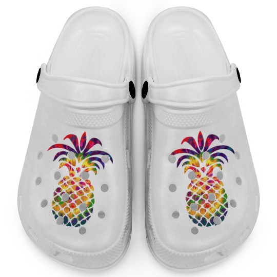 Colorful Beautiful Pineapple Hippie Color Funny Clogs