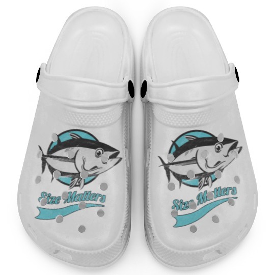 Fish Size Matters Fisherman Fish Ocean Sea Clogs