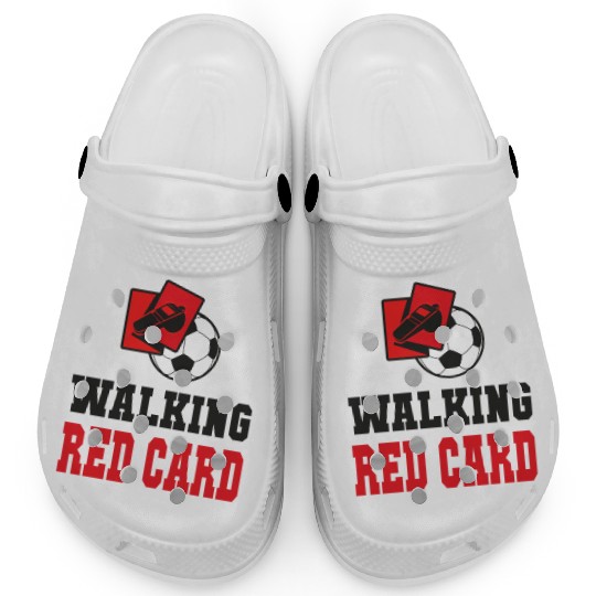 Walking red card referee soccer design Clogs