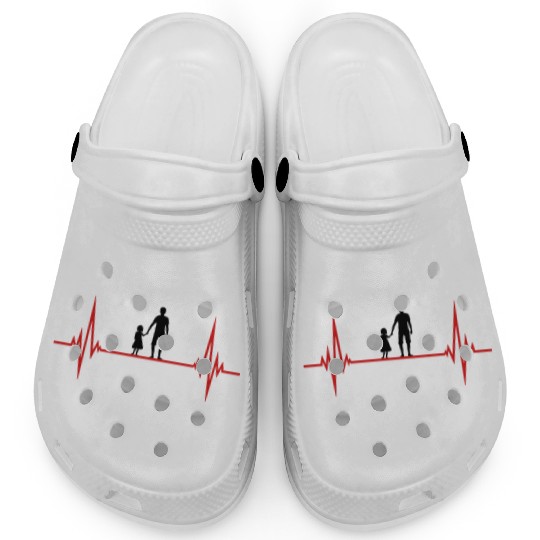 pulse heartbeat frequency dad father and daughter Clogs