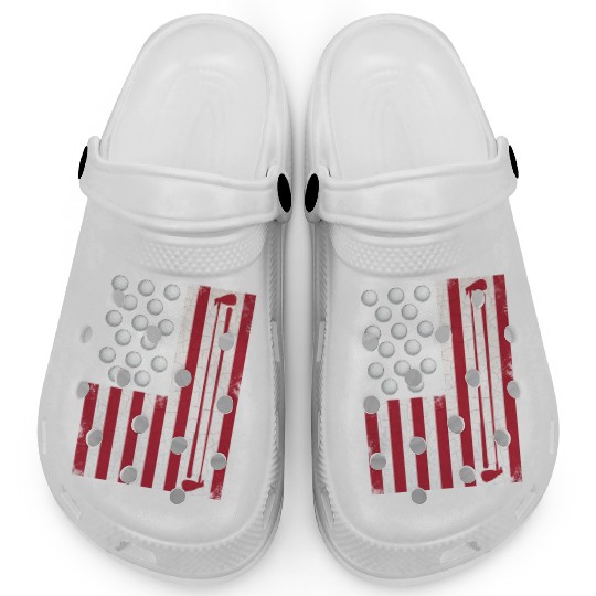 Golf Flag on 4th Of July Clogs