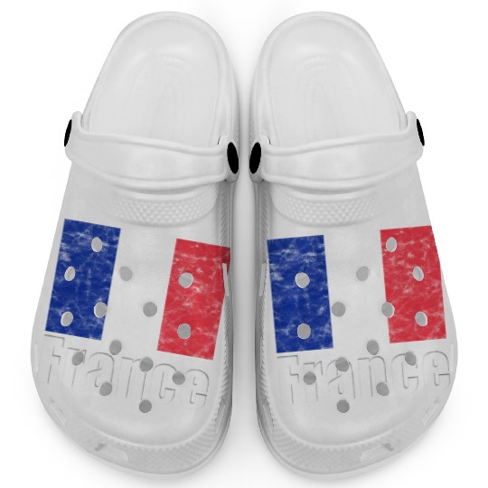 France French Flag Vintage Clogs