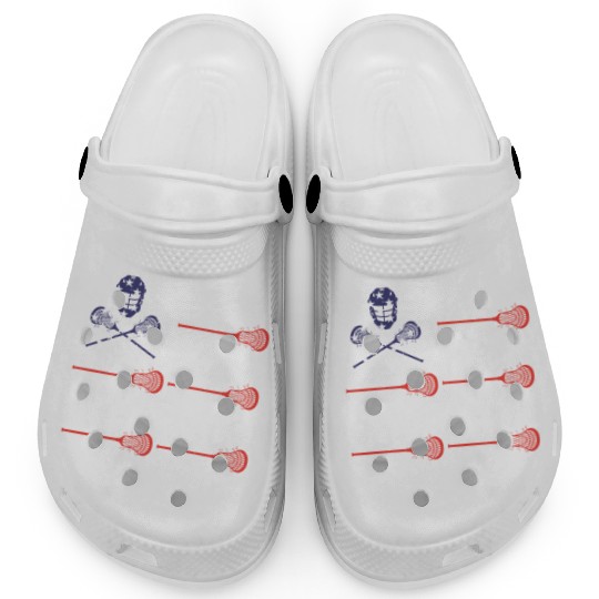 Lacrosse Clogs American Flag Lax Helmet And Sticks