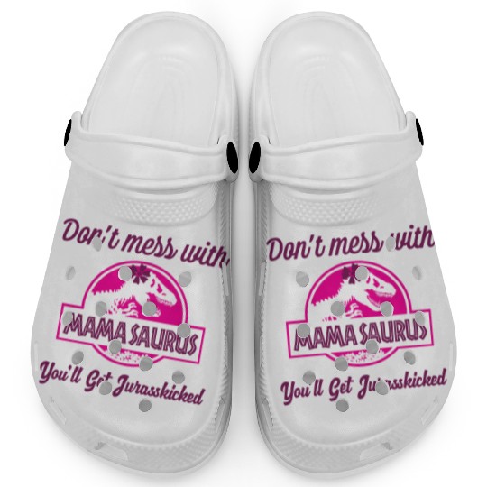 Mamasaurus Rex Dinosaur autism Womens Mother's Day Clogs