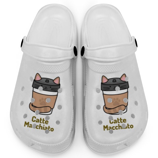 Sweet Coffee Cat Cup Clogs design