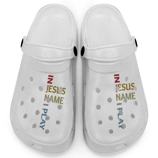 In Jesus Name I Play Piano Player Clogs