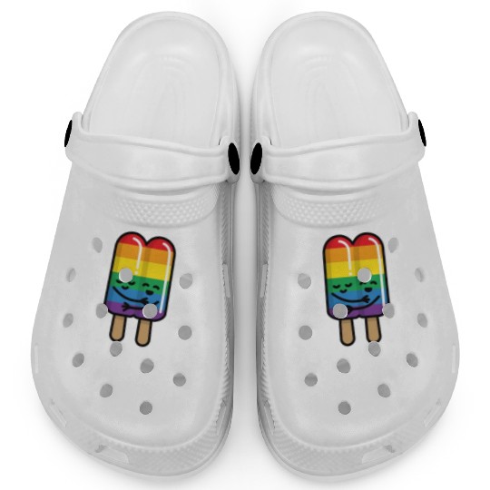 Let's stick together funny gay couple popsicle Clogs