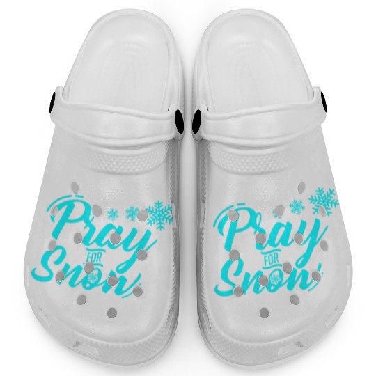 Pray for Snow Snow White Christmas Praying Clogs