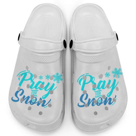 Pray for Snow Snow White Christmas Praying Clogs