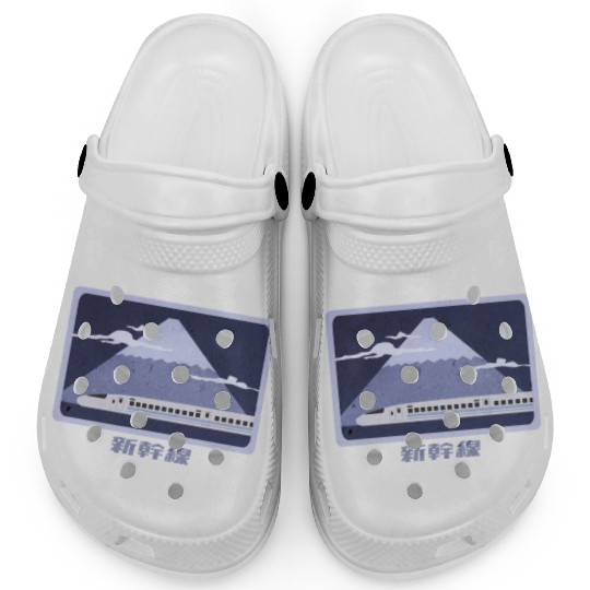 Japanese Bullet Train Passing Mt. Fuji Clogs