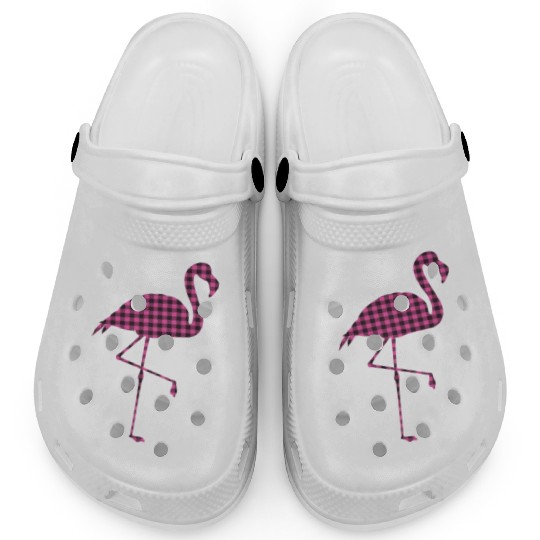 Pink Buffalo Plaid Flamingo Christmas Family Clogs