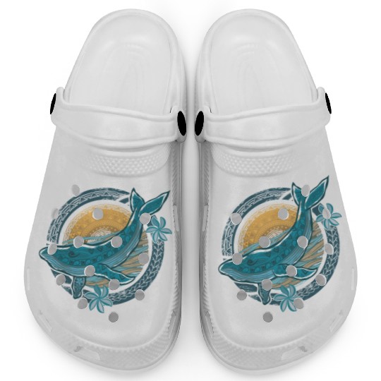 Circular Vintage Tribal Whale Dive Clogs