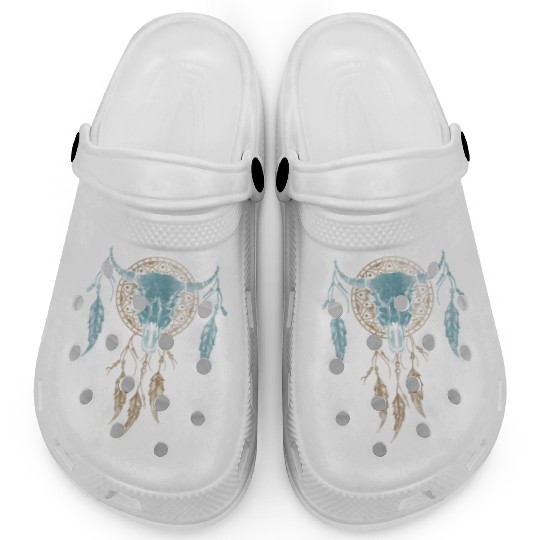 Womens Street Style Bull Skull Rodeo Clogs