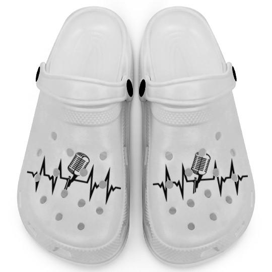 I love singing and musix - microphone + heartbeat Clogs