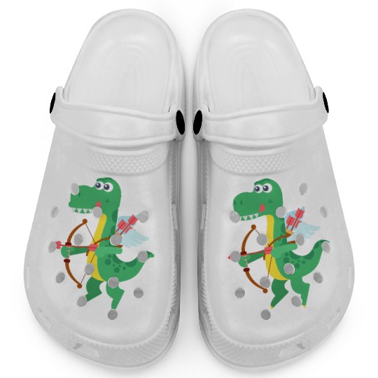 Lovely Dinosaur cupid in Valentine's day Clogs